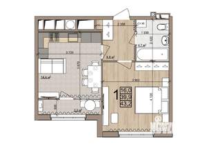 1-к квартира, вторичка, 43м2, 2/25 этаж