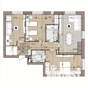 3-к квартира, вторичка, 83м2, 2/25 этаж