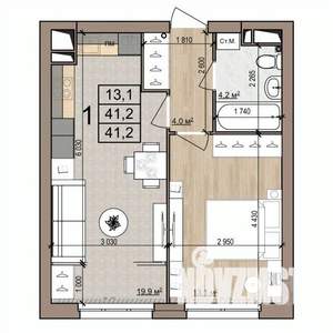 1-к квартира, вторичка, 41м2, 15/25 этаж