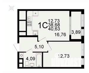 1-к квартира, вторичка, 41м2, 16/26 этаж