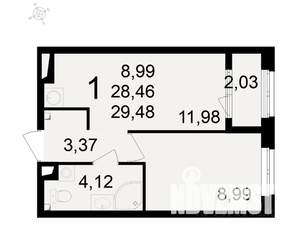 1-к квартира, вторичка, 29м2, 4/24 этаж
