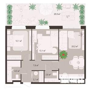 2-к квартира, вторичка, 90м2, 1/9 этаж