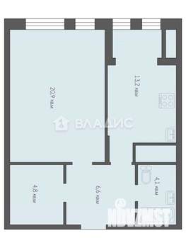 1-к квартира, сданный дом, 50м2, 19/25 этаж