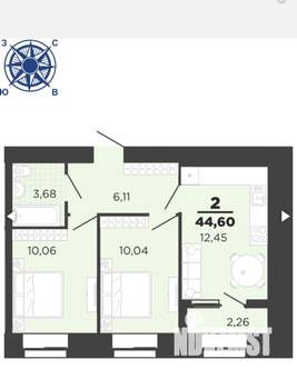 2-к квартира, вторичка, 45м2, 2/16 этаж