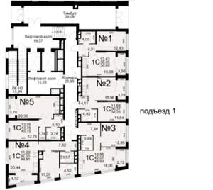1-к квартира, вторичка, 36м2, 1/25 этаж