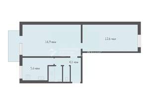 2-к квартира, вторичка, 43м2, 3/5 этаж