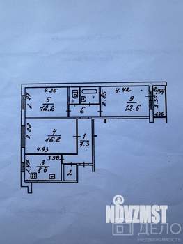 3-к квартира, вторичка, 66м2, 9/9 этаж