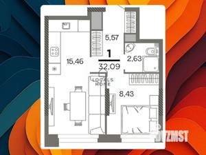 1-к квартира, вторичка, 32м2, 5/26 этаж