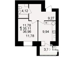1-к квартира, вторичка, 35м2, 2/15 этаж