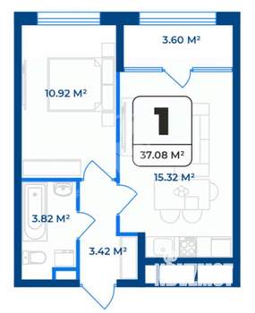 1-к квартира, вторичка, 37м2, 5/9 этаж