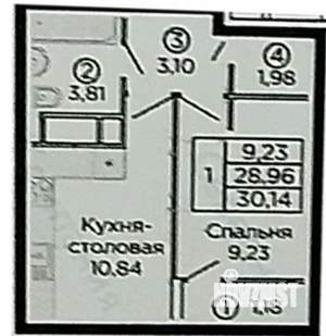 1-к квартира, сданный дом, 28м2, 4/22 этаж