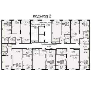 2-к квартира, вторичка, 63м2, 17/21 этаж